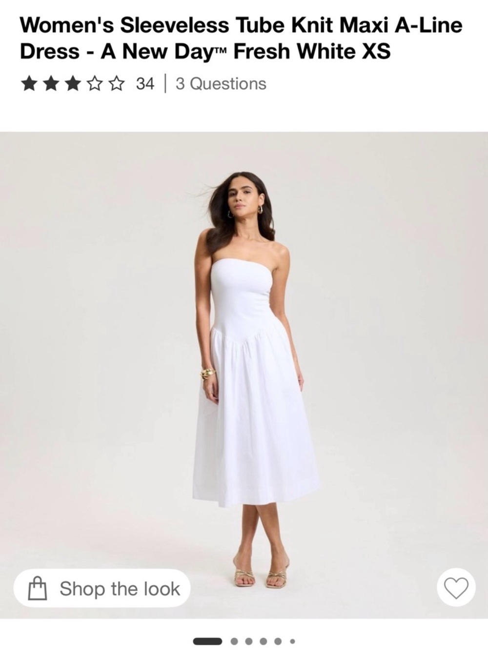 NWT a new day White Strapless dress